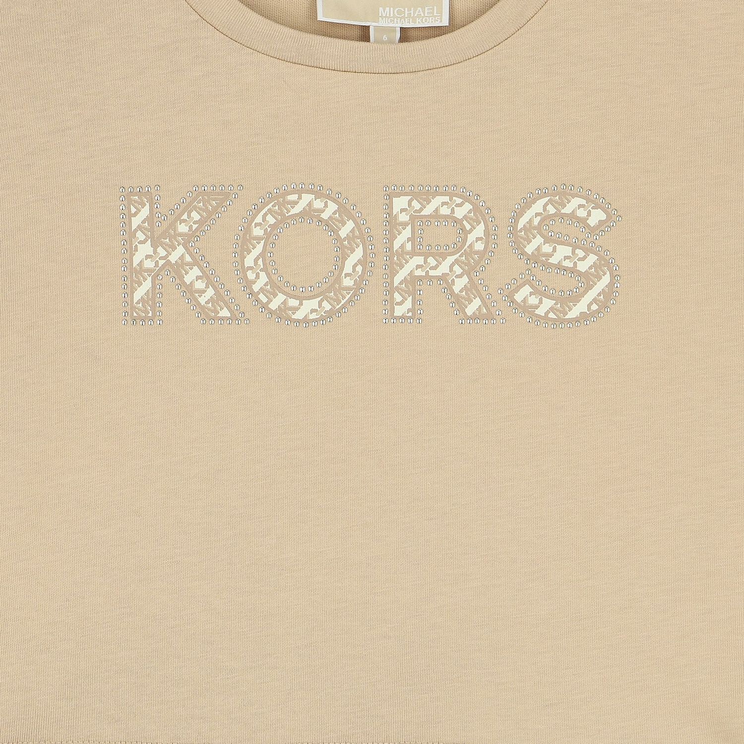 Girls Beige Logo T-Shirt, 1, hi-res image number null