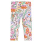 Younger Girls Pink Flower Leggings, 1, hi-res