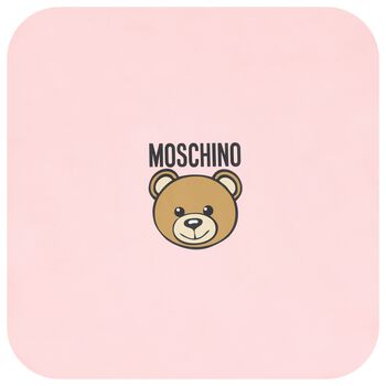 Baby Girls Pink Teddy Bear Logo Blanket