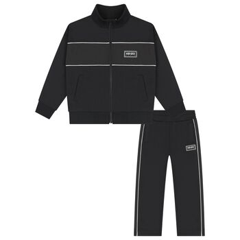 KENZO KIDS Black Logo Tracksuit, 1 Black Logo Tracksuit