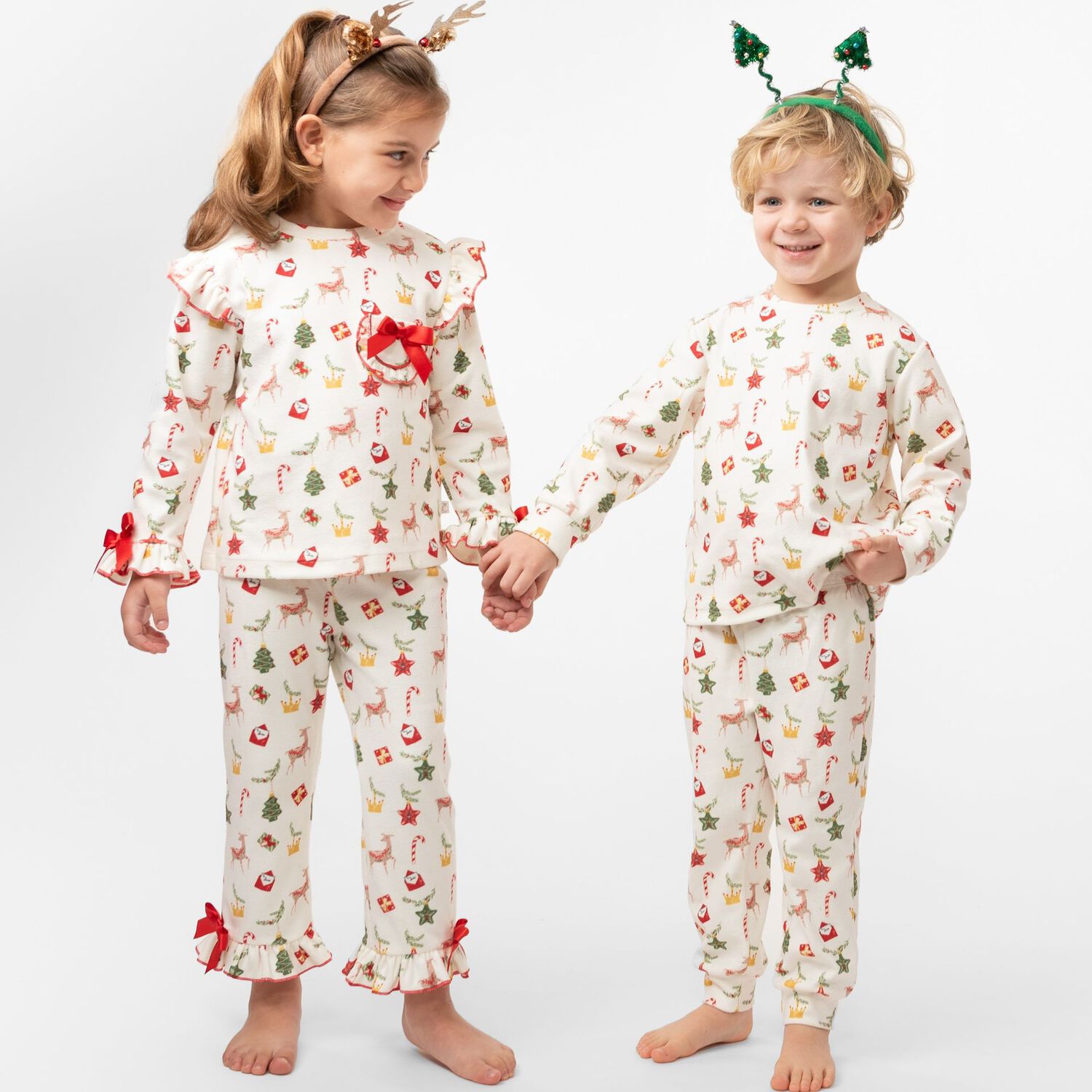 Boys Ivory Festive Pyjamas, 1, hi-res image number null