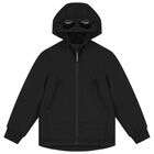 Boys Black Hooded Jacket, 1, hi-res