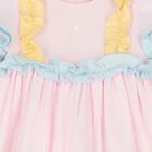 فستان بنات من نسيج القطن باللون الوردي والأزرق, 1, hi-res