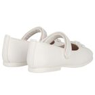 Younger Girls White Bow Ballerina Shoes, 1, hi-res