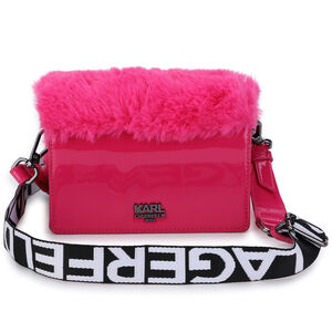 Girls Pink Logo Faux Fur Bag