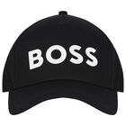 Boys Black Logo Cap, 1, hi-res