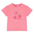 Younger Girls Pink Cherry T-Shirt, 3, hi-res