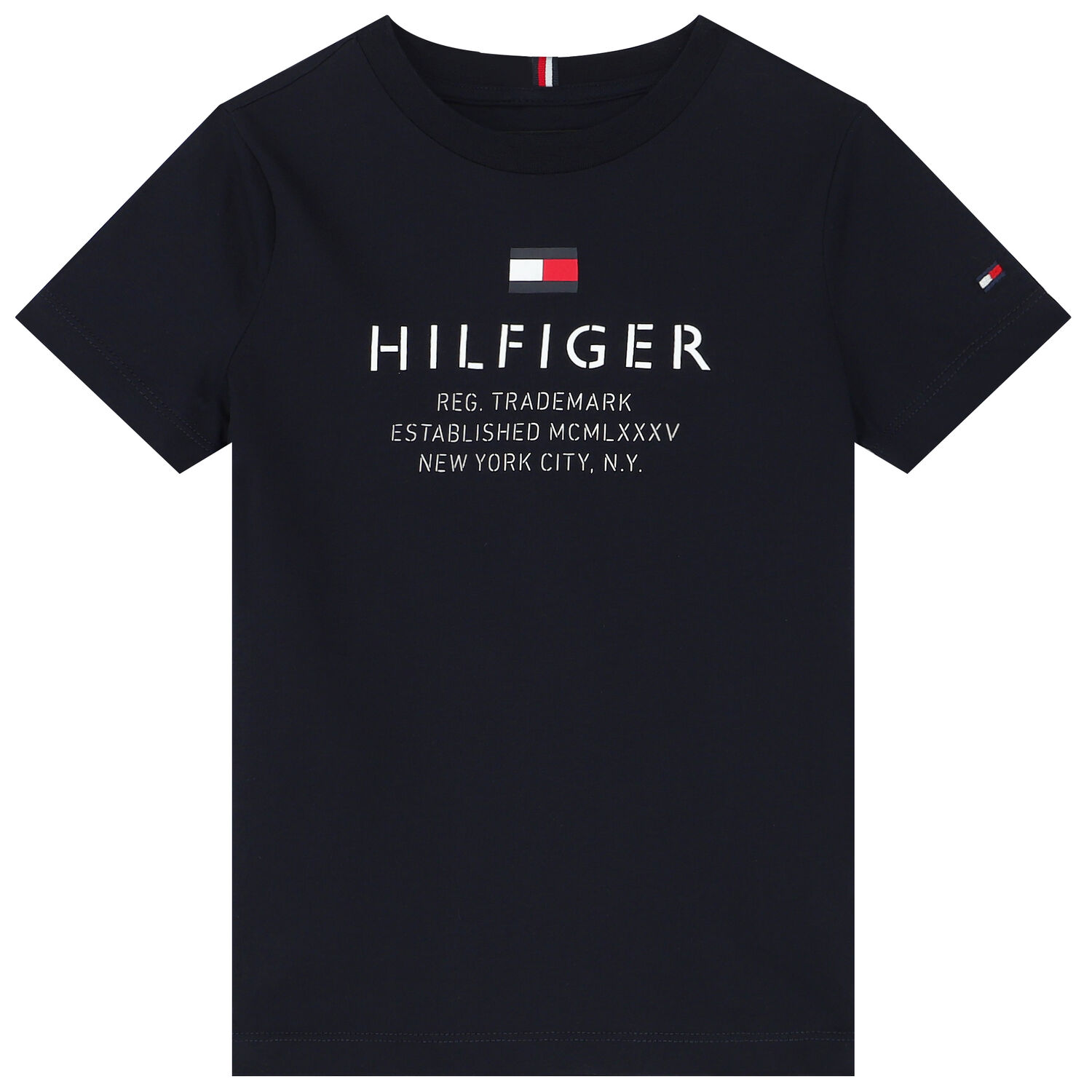 Boys Navy Blue Logo T-Shirt, 1, hi-res