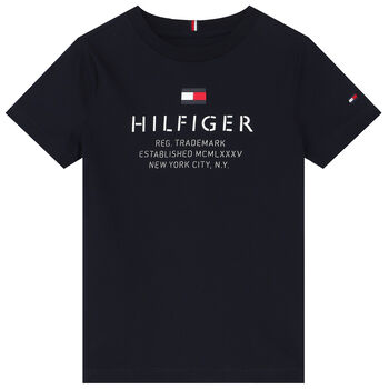 Boys Navy Blue Logo T-Shirt