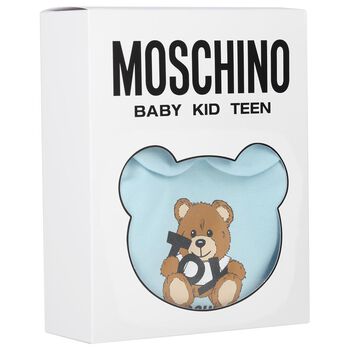 Blue Teddy Bear Logo Babygrow Gift Set