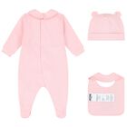 Baby Girls Pink Teddy Bear Logo Babygrow Gift Set, 5, hi-res
