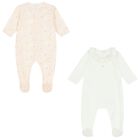 Girls Ivory & Pink Logo Babygrow Gift Set ( 2-Pack ), 1, hi-res