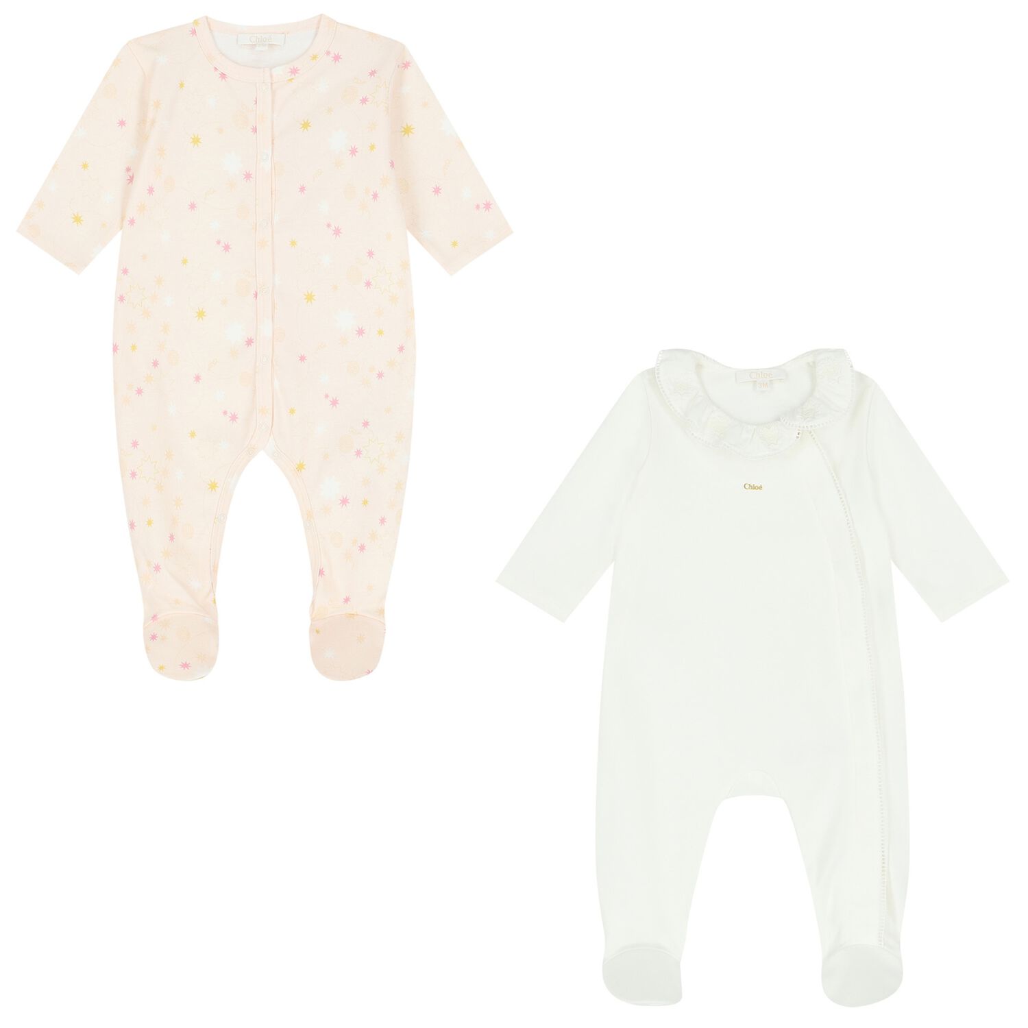 Girls Ivory & Pink Logo Babygrow Gift Set ( 2-Pack ), 1, hi-res image number null
