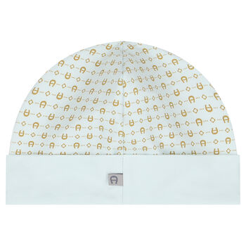 Baby Boys Blue & Gold Pima Cotton Logo Hat