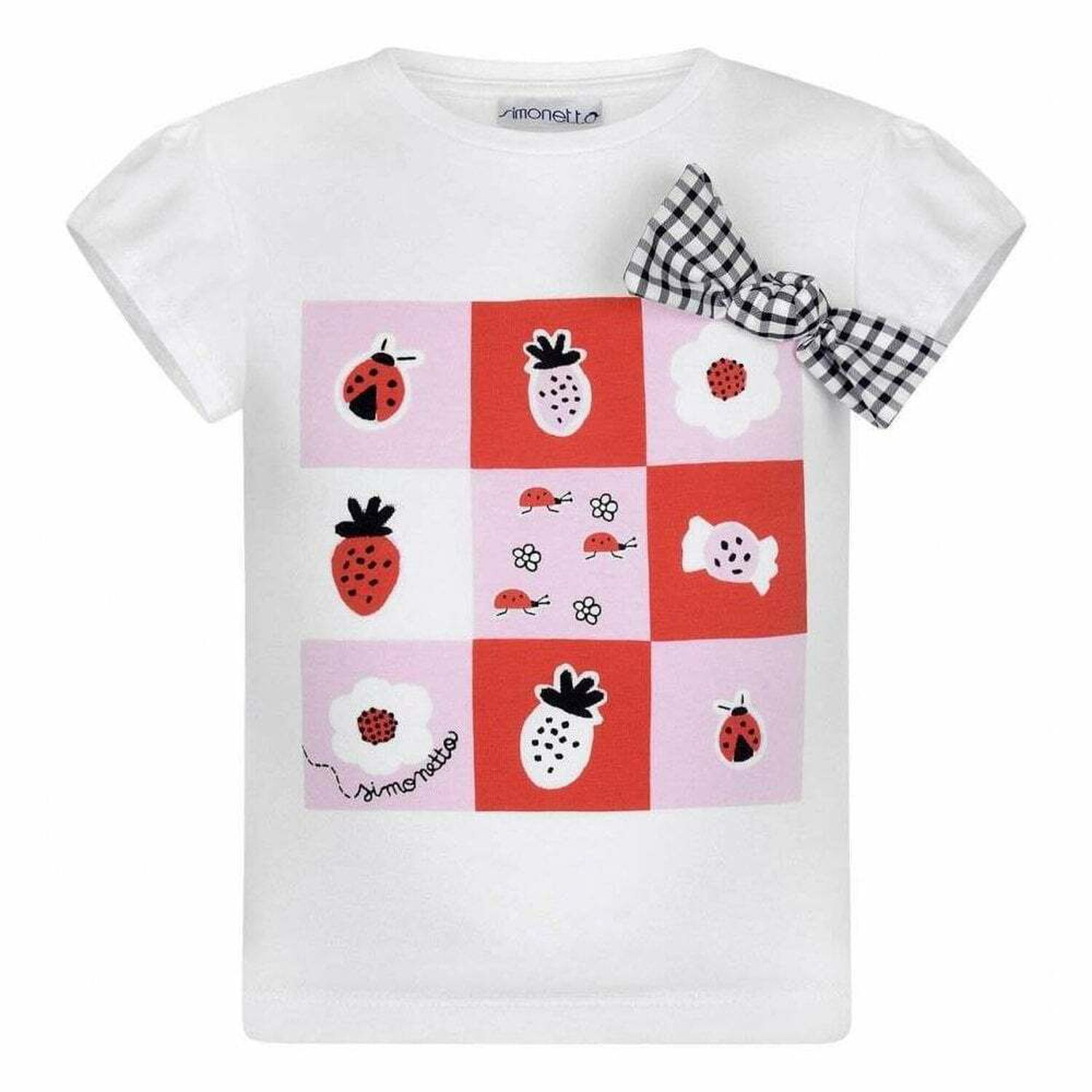 Girls White Bow Top, 1, hi-res image number null