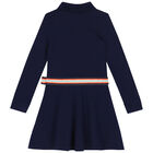 Girls Navy Logo Polo Dress, 1, hi-res