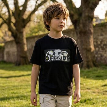 Boys Black Soccer Ball T-Shirt