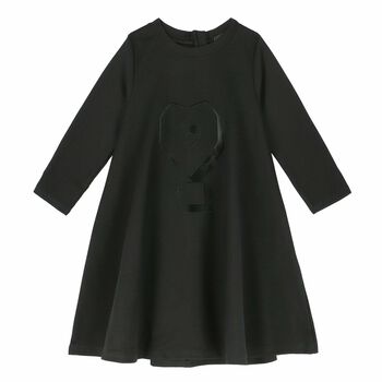 Girls Black Printed Dress