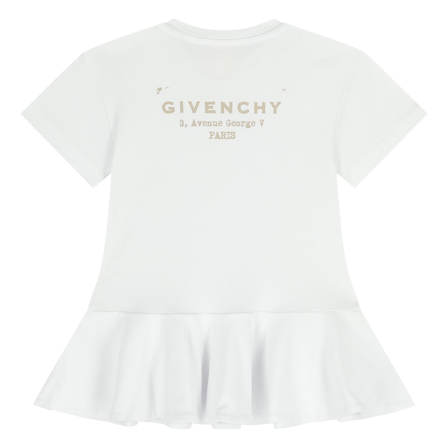 Younger Girls White Logo Dress, 1, hi-res
