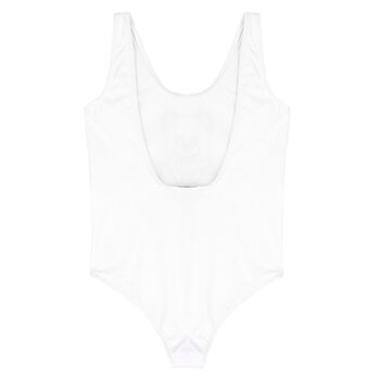 Girls White Teddy Logo Swimsuit