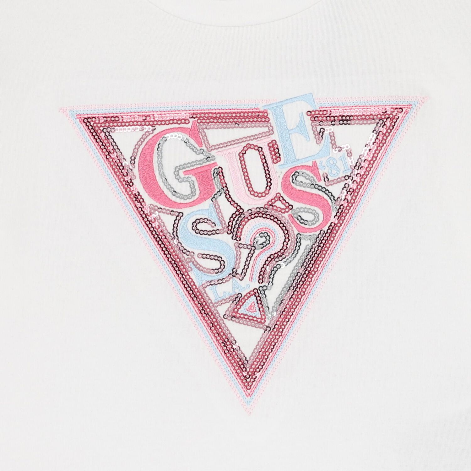 توب بأكمام طويلة بالشعار باللون الأبيض للبنات, 1, hi-res image number null