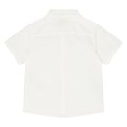 Younger Boys White & Beige Shorts Set, 1, hi-res