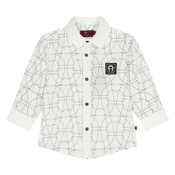 Younger Boys White Logo Shirt