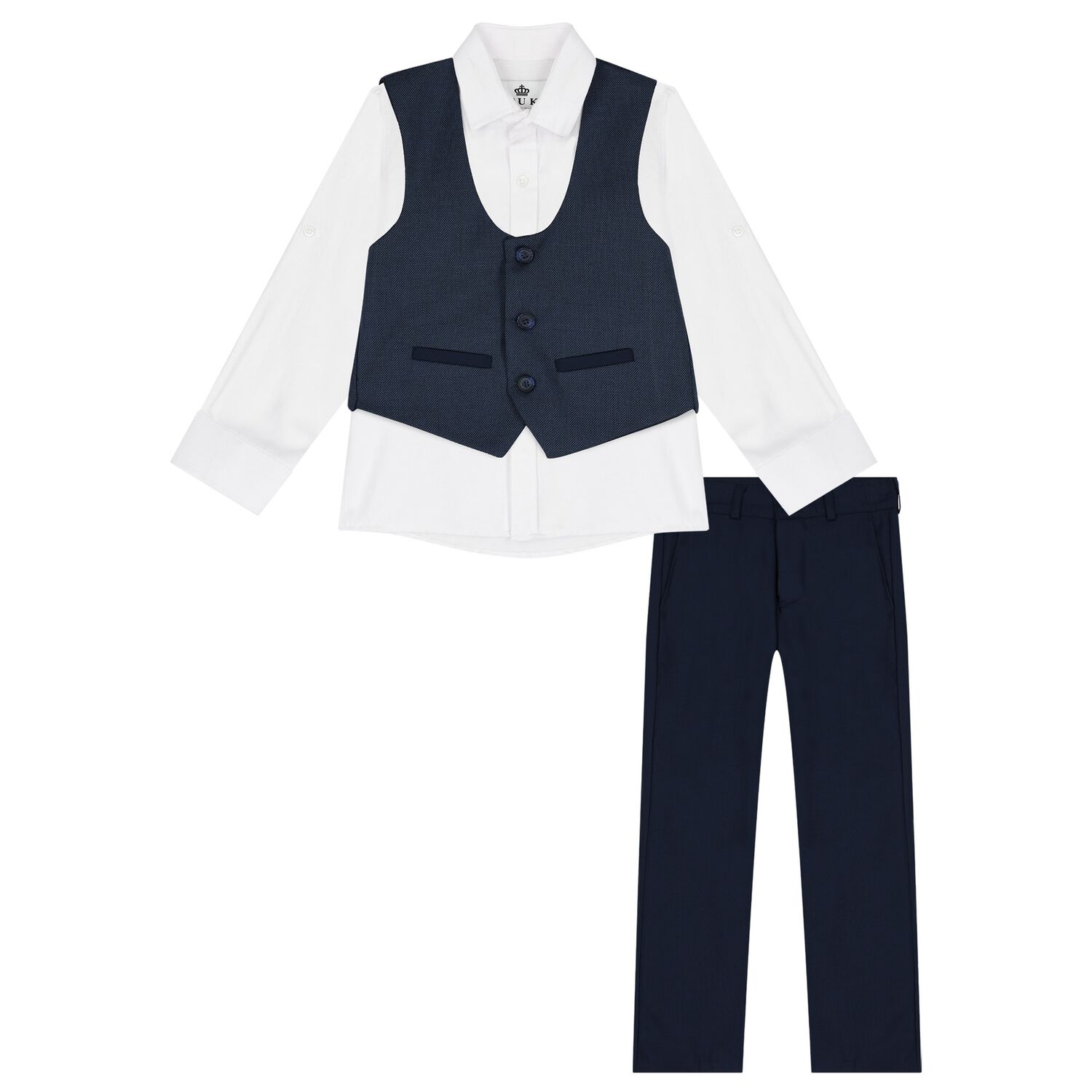 Boys Navy & White Suit Set, 1, hi-res image number null