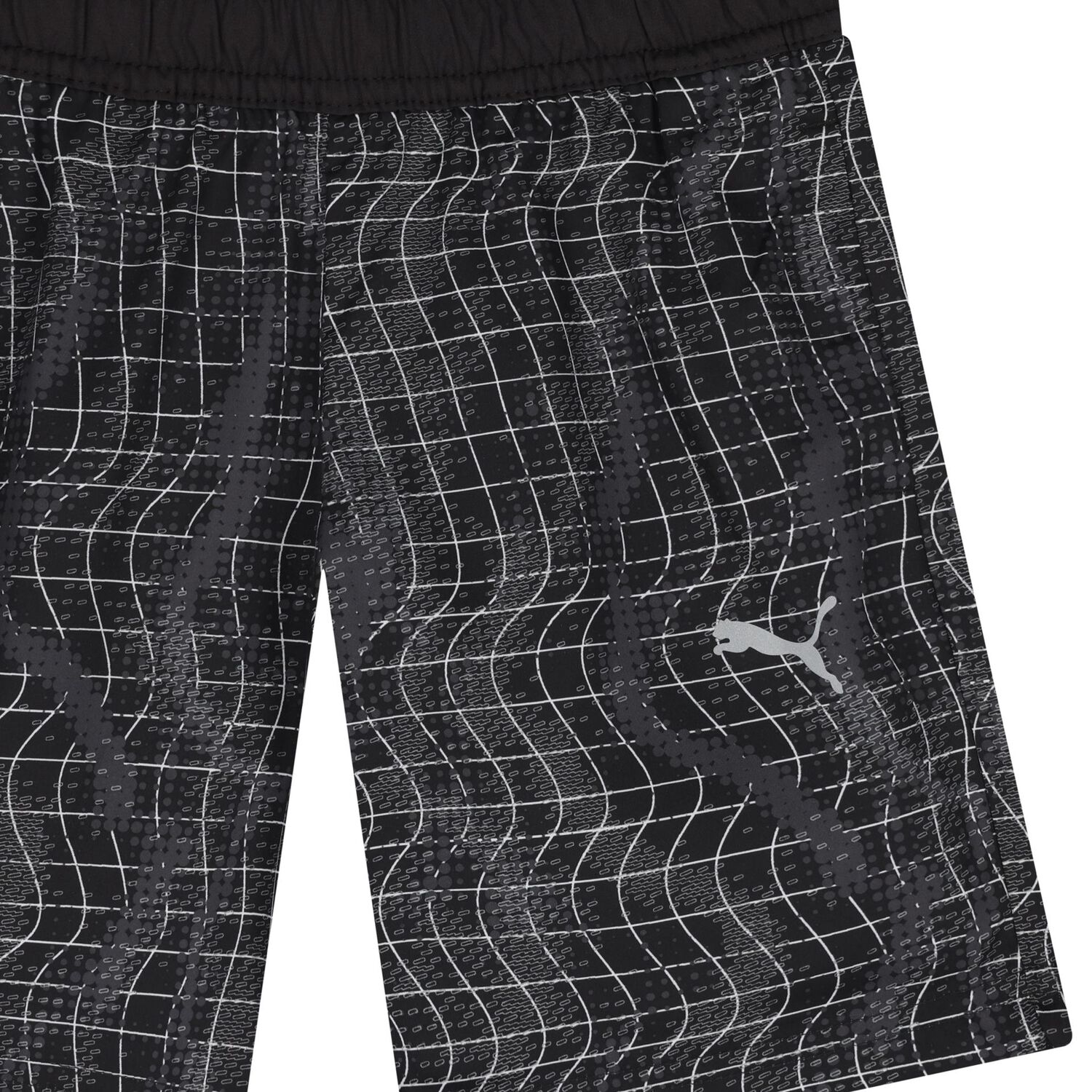 Boys Black Logo Shorts, 1, hi-res