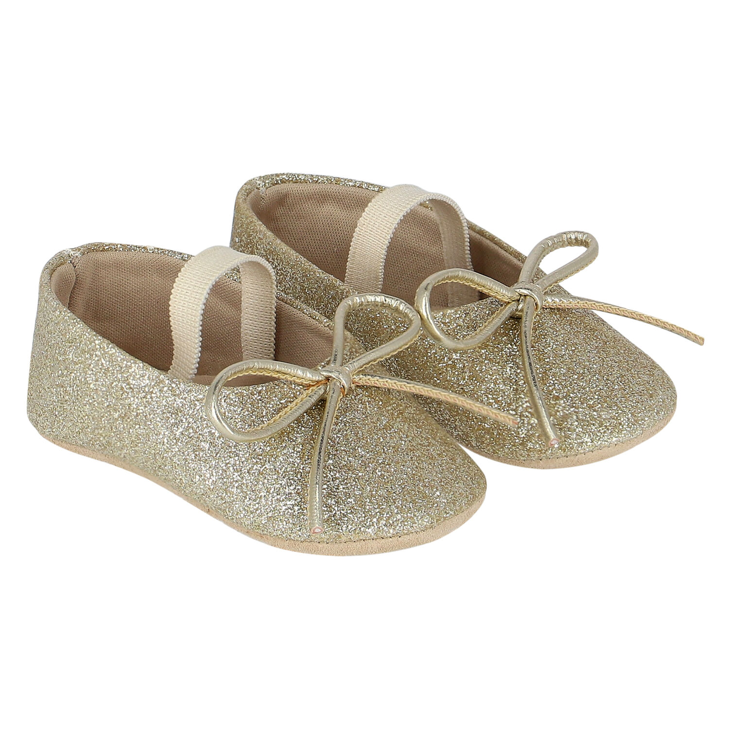 Baby Girls Gold Glitters Shoes, 1, hi-res