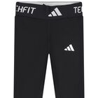 Girls Black Logo Leggings, 1, hi-res