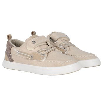 Boys Beige Boat Shoes