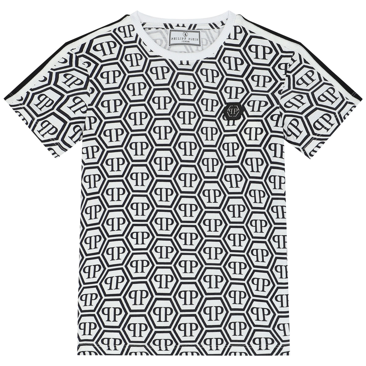 Boys White & Black Logo T-Shirt, 1, hi-res image number null