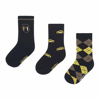 Baby Boys Black & Yellow Socks (3 Pack)