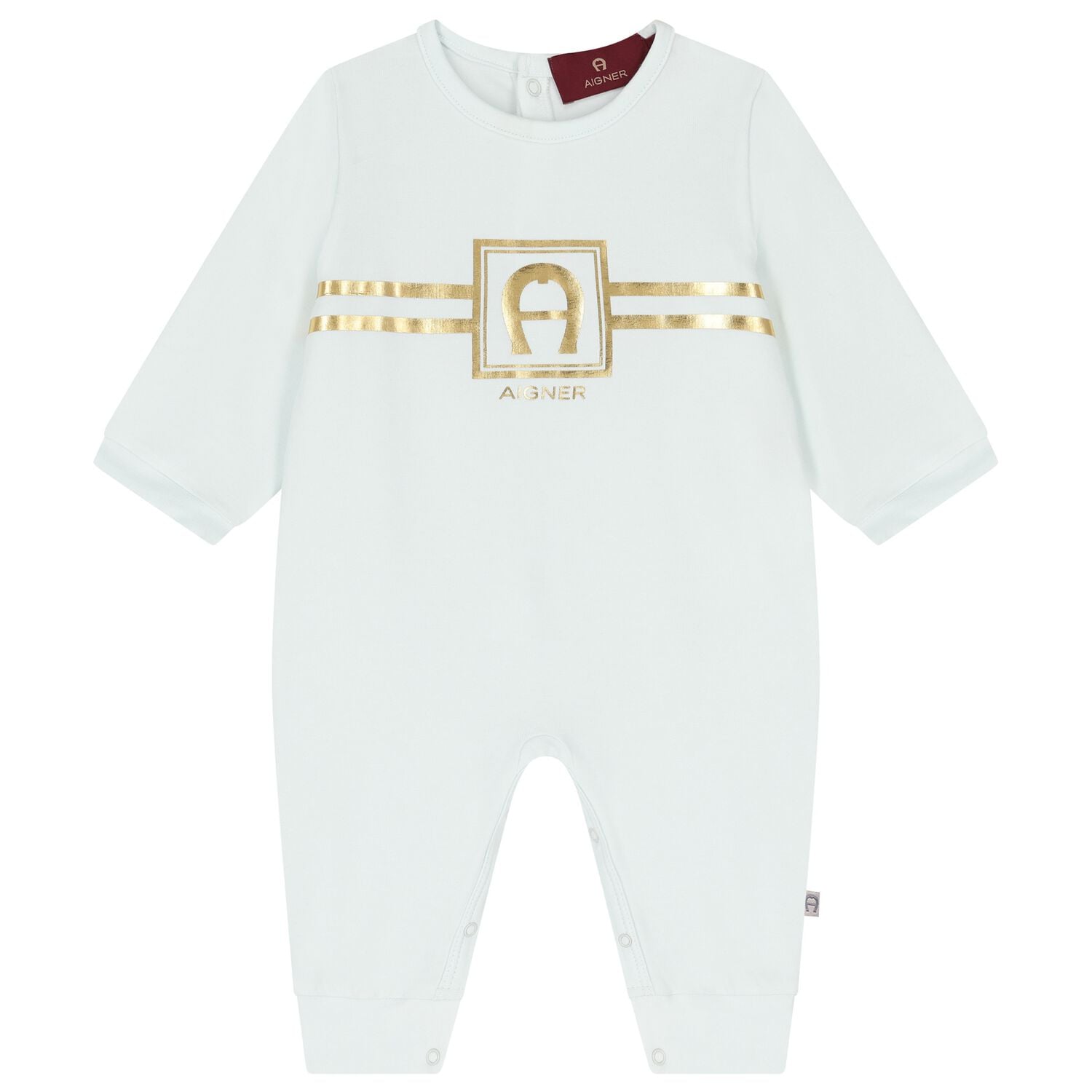 Baby Boys Blue & Gold Logo Romper, 3, hi-res