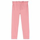 Girls Pink Cotton Trousers, 1, hi-res