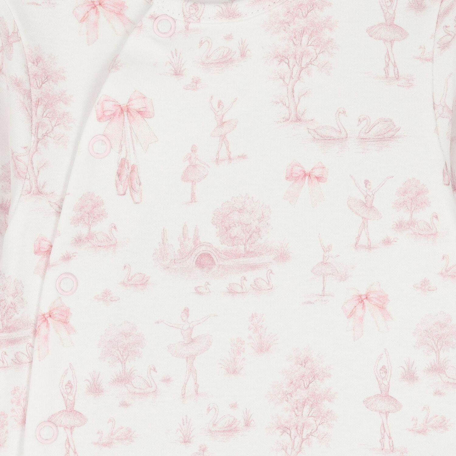 Baby Girls White & Pink Swan Babygrow Gift Set , 1, hi-res