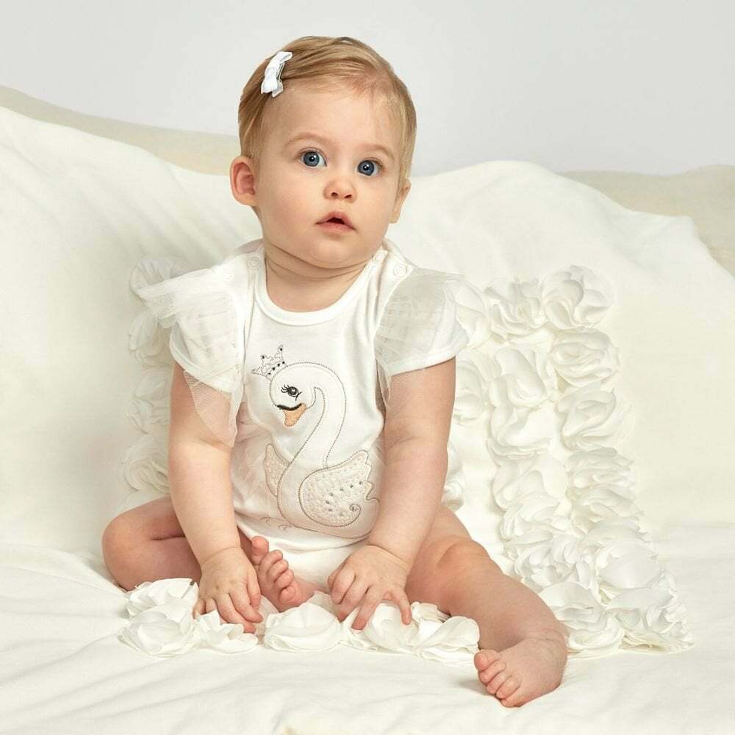 Baby Girls Ivory Swan Shortie, 1, hi-res