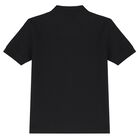 Boys Black Logo Polo Shirt, 1, hi-res