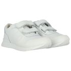 Boys White Logo Trainers, 1, hi-res