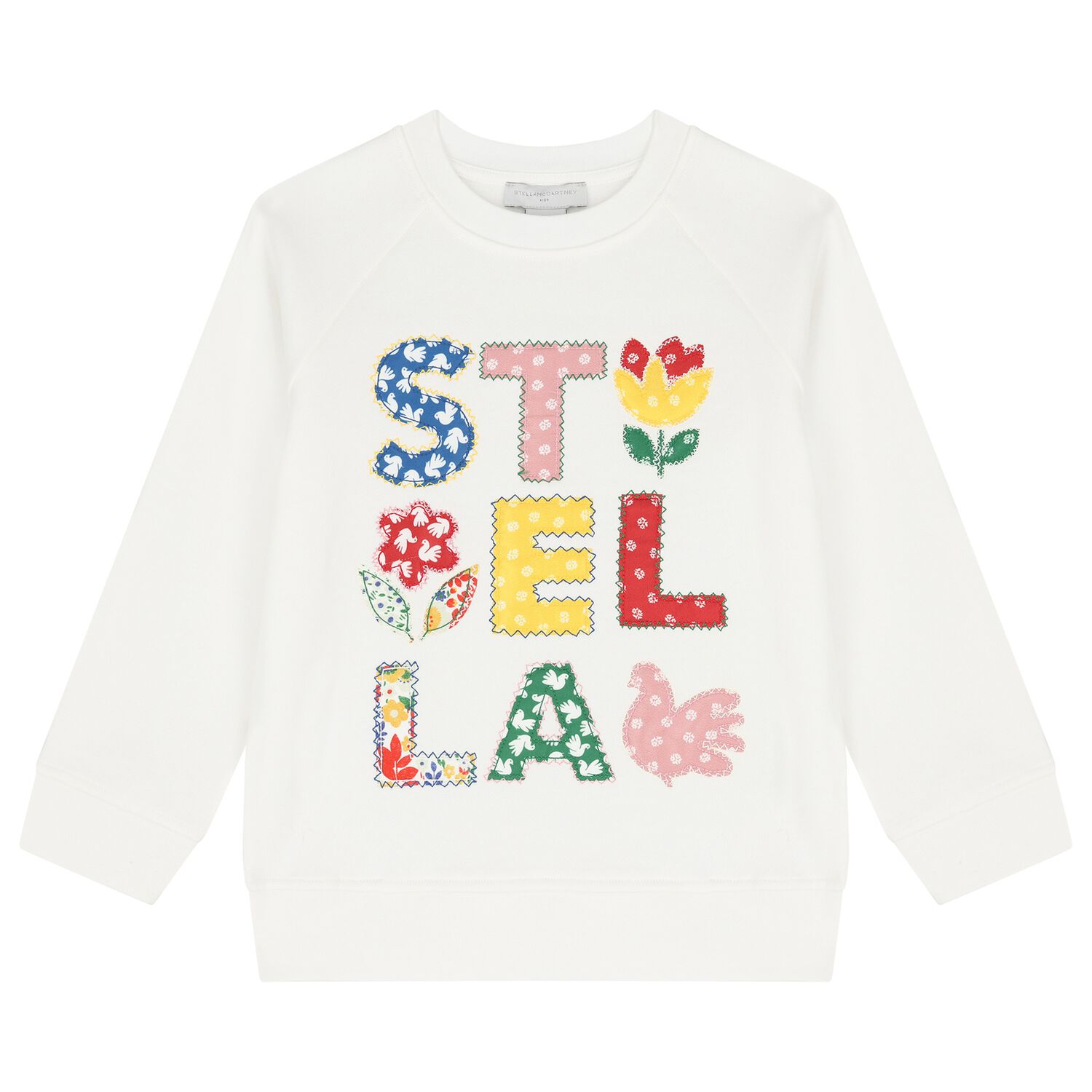 Girls White Logo Sweatshirt, 1, hi-res