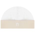 White & Beige Logo Baby Hat, 1, hi-res