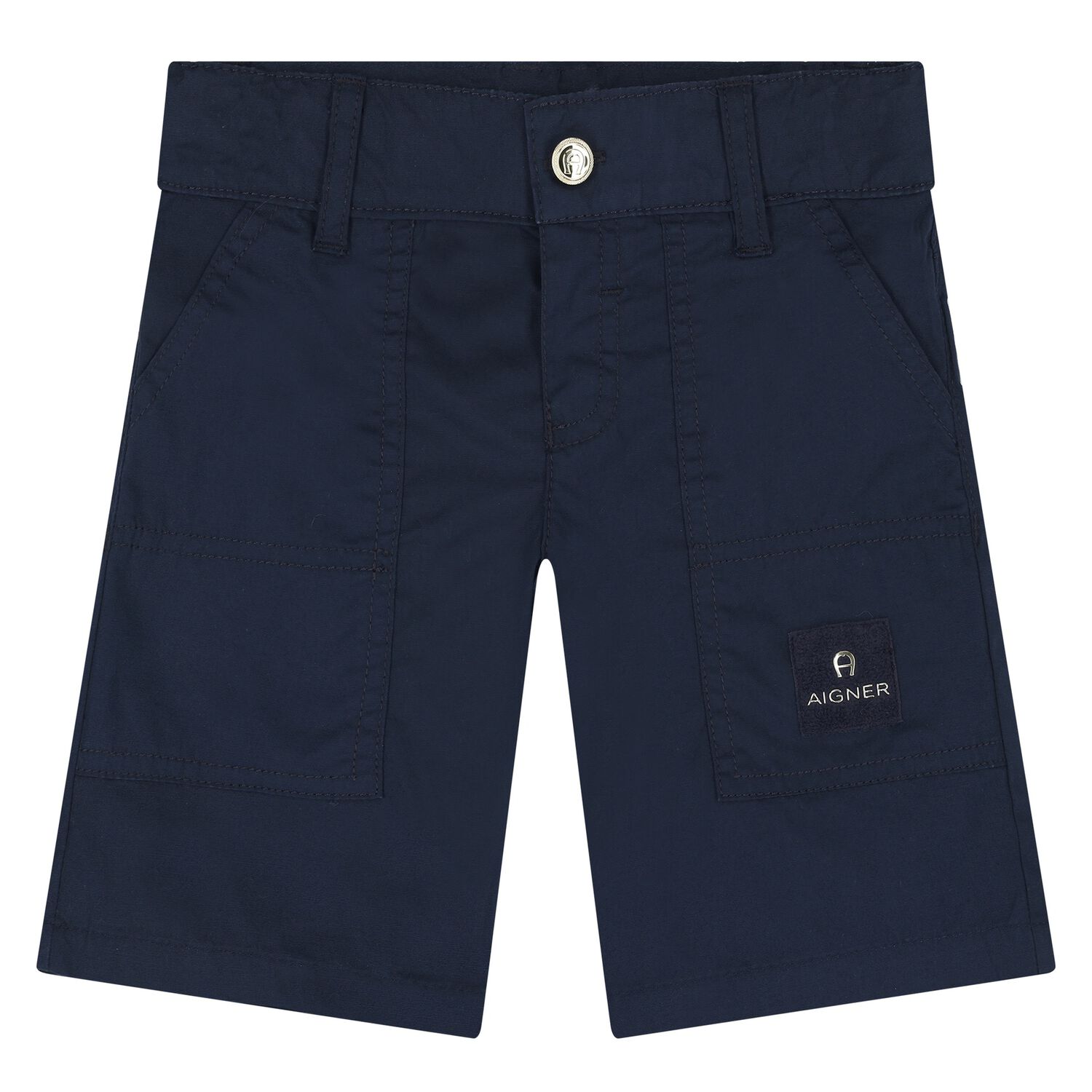 Younger Boys Navy Blue Logo Shorts, 3, hi-res