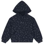 Girls White & Navy Blue Printed Tracksuit ( 3 Piece ), 1, hi-res