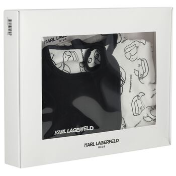 طقم هدايا أفرول بشعار أيكونيك باللون الأبيض والأسود