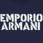 توب أولاد بأكمام بالشعار باللون الكحلي, 1, hi-res