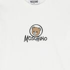 White Teddy Bear Logo Long Sleeve Top, 1, hi-res