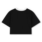 Girls Black Boke Flower Logo T-Shirt, 2, hi-res