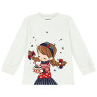 Younger Girls Ivory & Red Festive Pyjamas, 1, hi-res