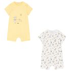 Baby Boys White & Yellow Rompers ( 2-Pack ), 1, hi-res